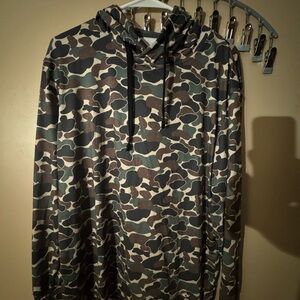 BURLEBO Green and Brown Camouflage Hoodie - Medium